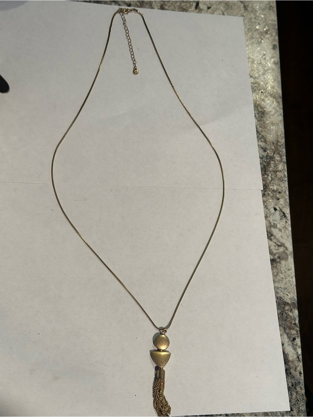 Gold Tone Tassel Pendant Necklace - Women's Jewelry